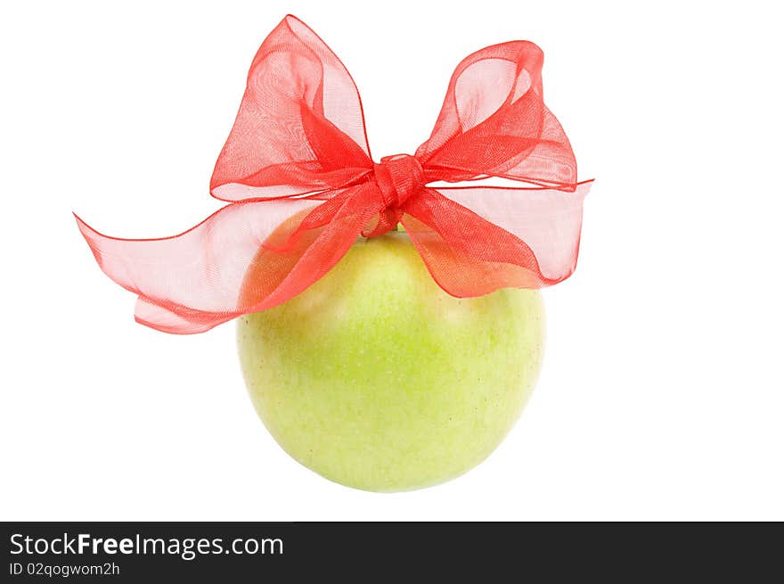 Bow on apple