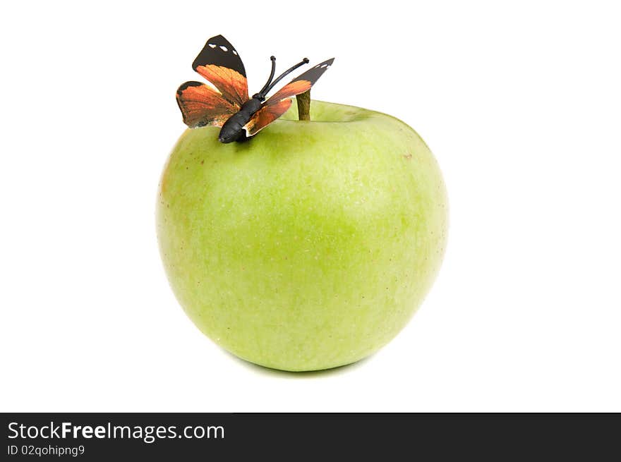 Butterfly on apple