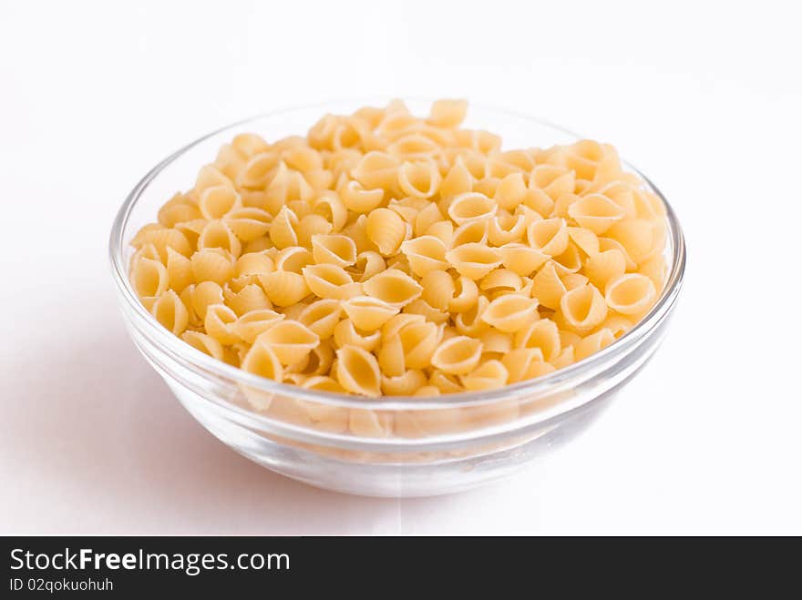 Cup with raw macaroni