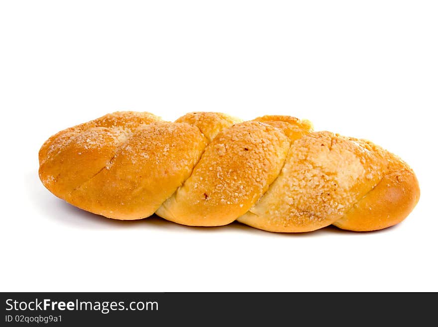 Fresh bread on a white background