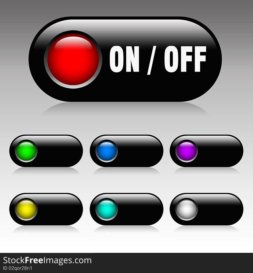 Illustration of On and Off button. Illustration of On and Off button