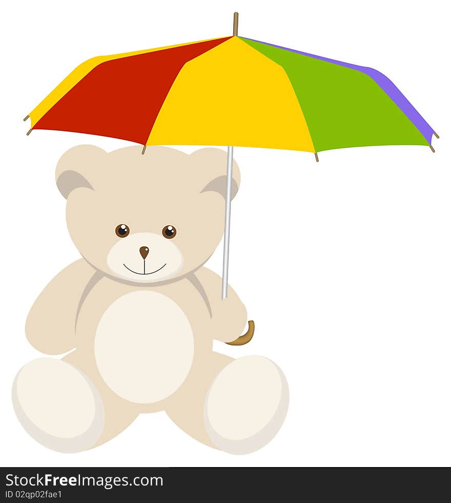 Teddy bear. Vector illustration, isolated on a white.