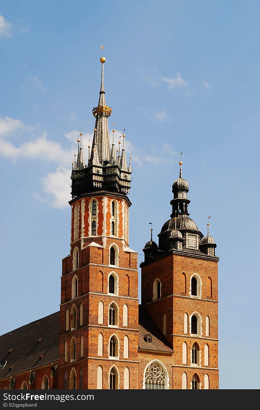 The Tower Of Mariacki Church In Cracow