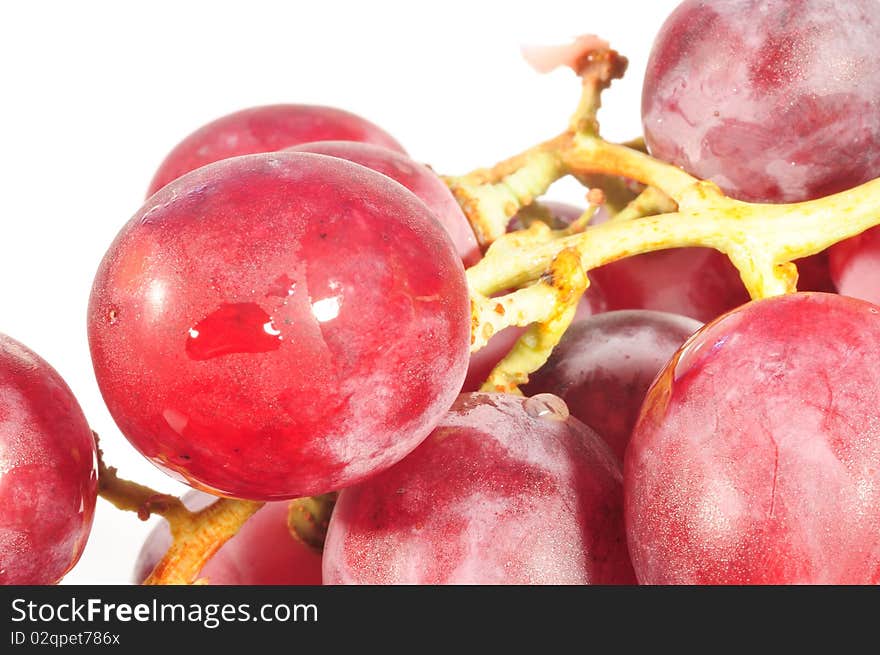 Photo isolated macro on white grapes. Photo isolated macro on white grapes.