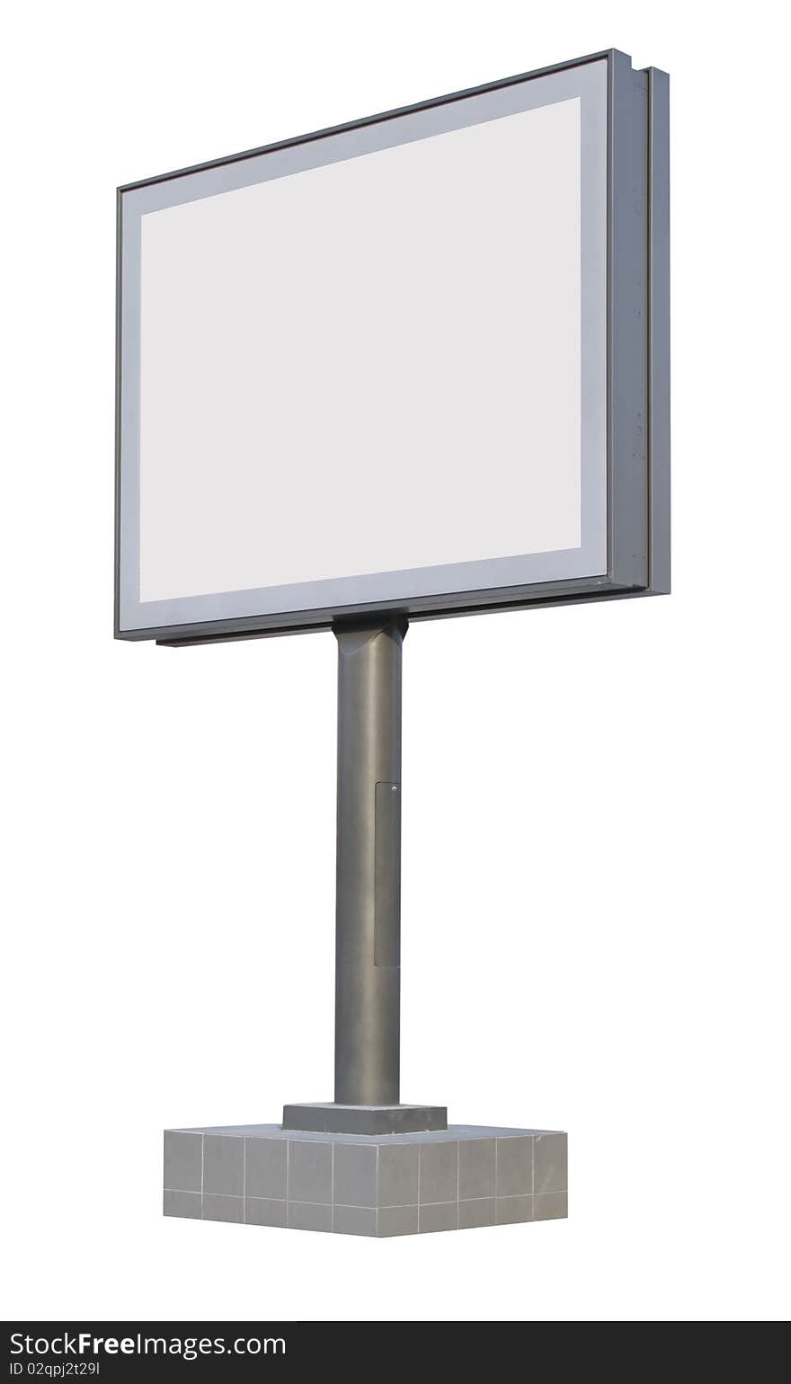 Blank advertising billboard isolated on white background