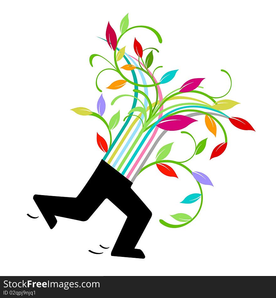 Racing flowers bouquet, greeting Illustration