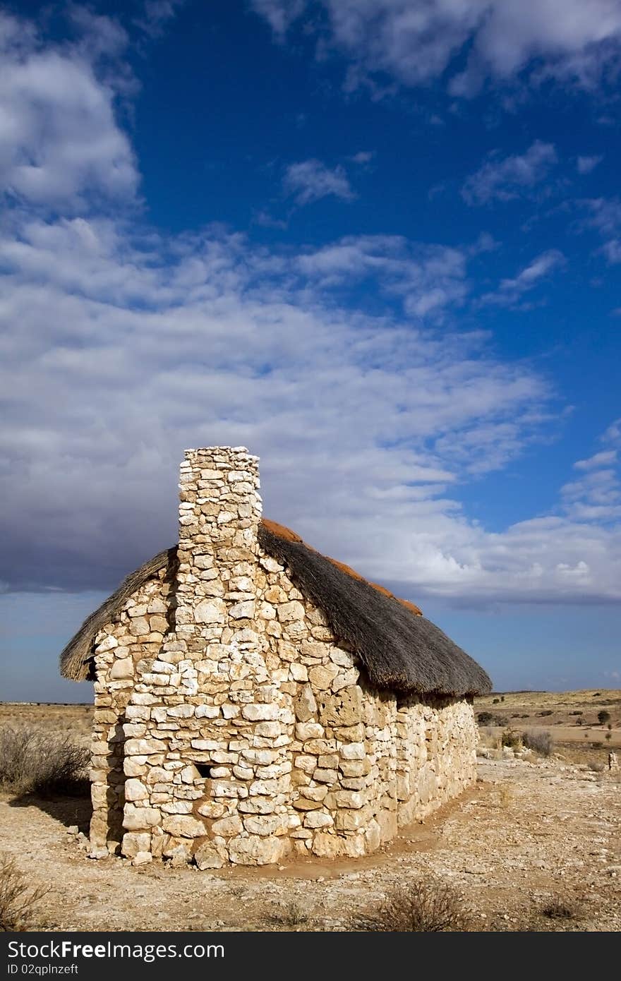 An old farmhouse at Auchterlonie in the Kgalagadi Transfrontier Park that now servers as a museum.