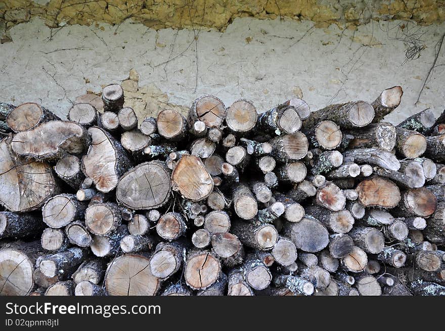 Pile of firewood ready for a cold winter