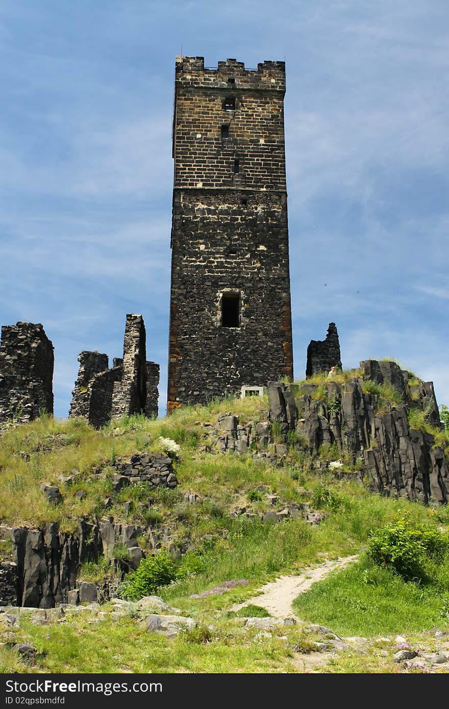 Old ruined castle tower on the hill. Old ruined castle tower on the hill