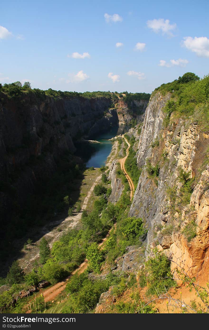 Old mine with lake