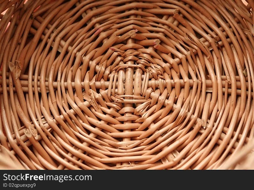 Circular wicker handmade basketry background. Circular wicker handmade basketry background