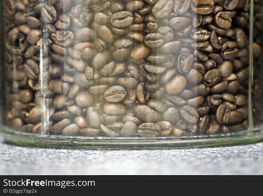 Coffee beans in a glass