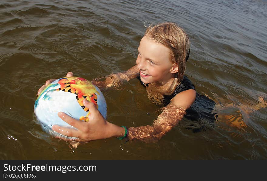 Girl swimming.