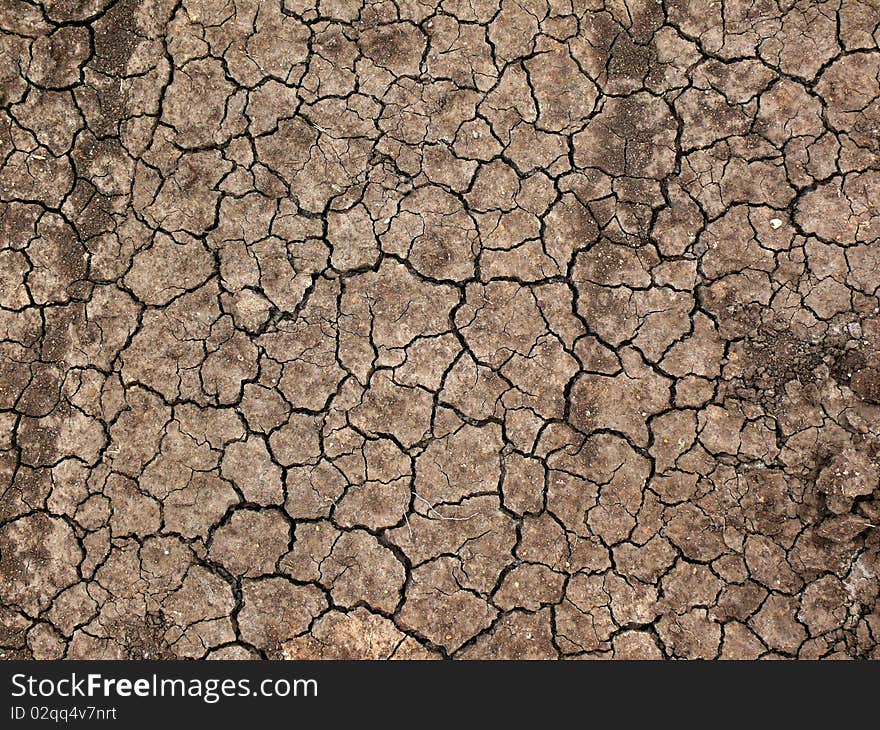 The cracked surface of ground. The cracked surface of ground