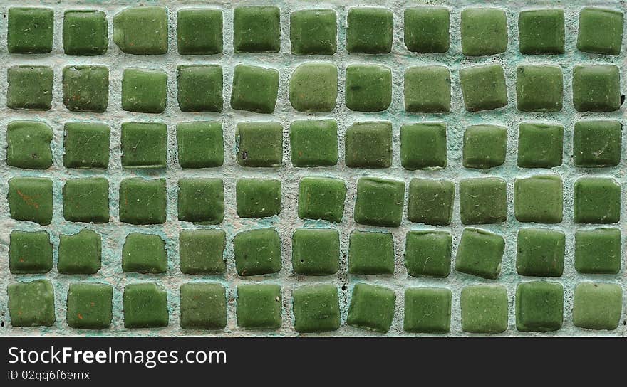 Seamless mosaic Wall, colored green.