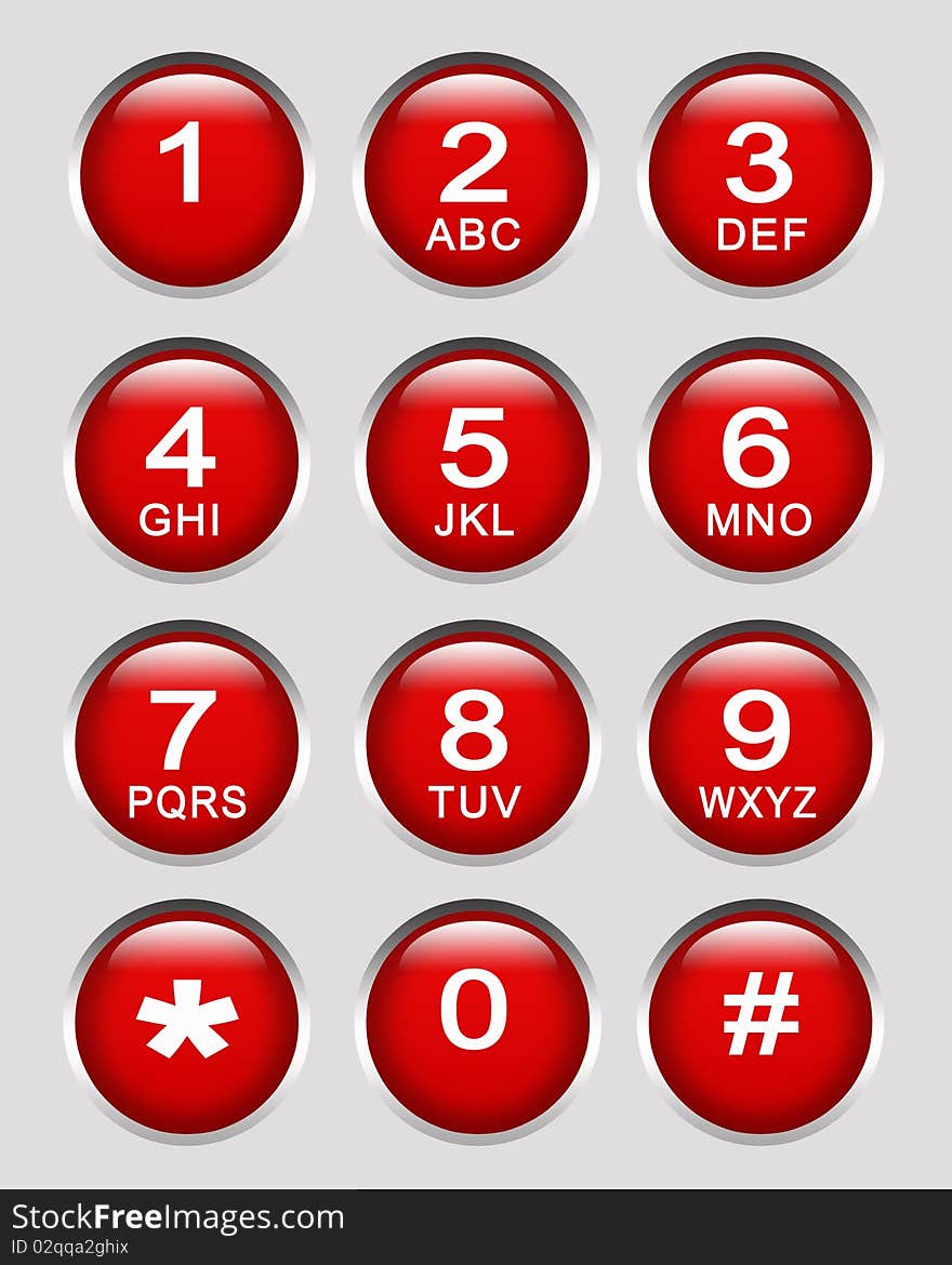 Illustration of the number key pads