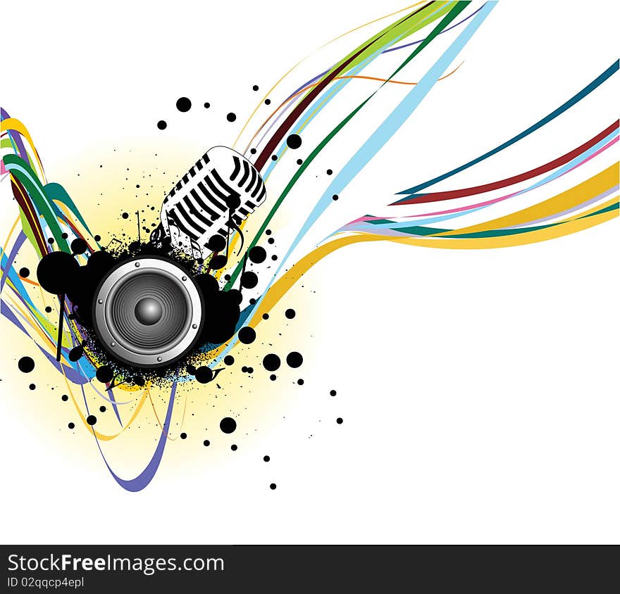 Abstract music background vector design