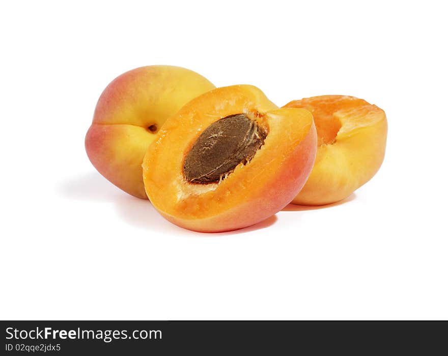 Apricots On A White Background