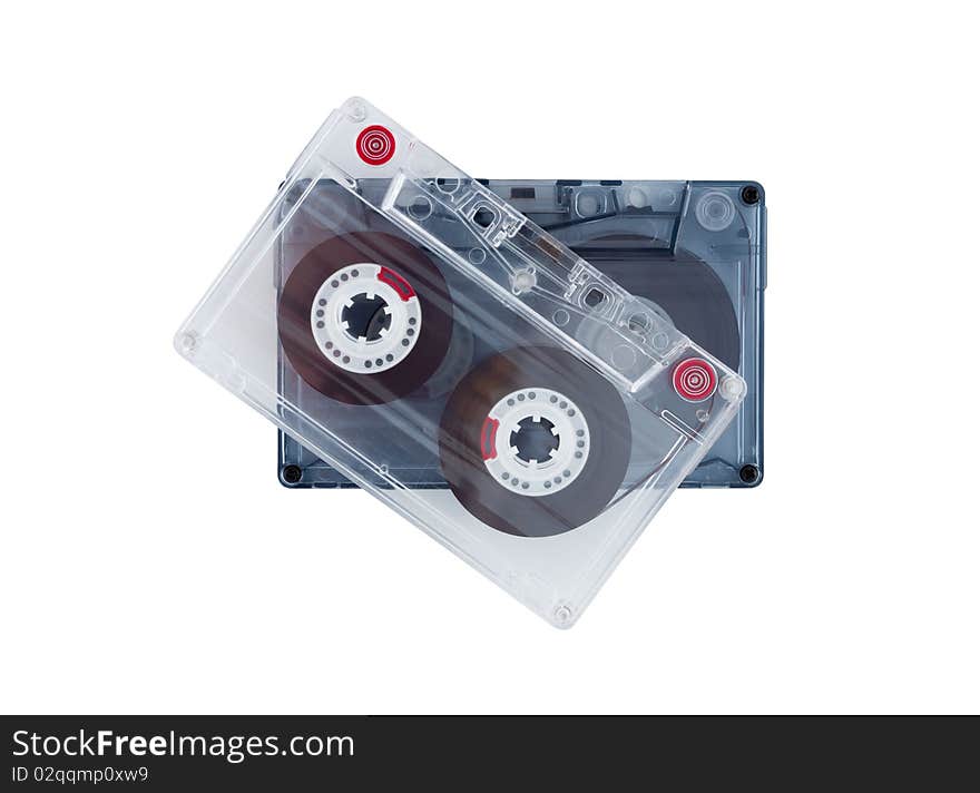 Old audiocassettes isolated on white background. Old audiocassettes isolated on white background.