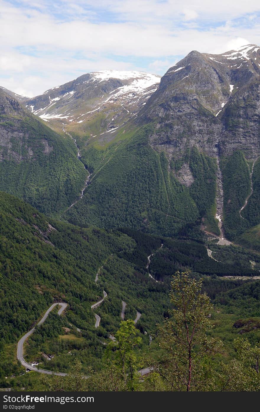 Hairpins on National Tourist Road near Sognefjord