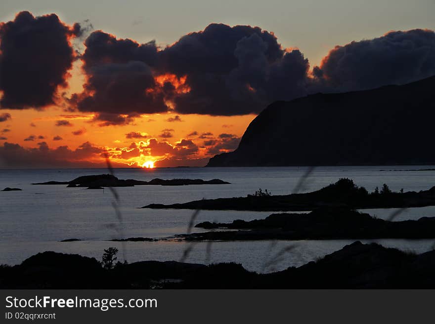 Sunset at the west coast of Norway