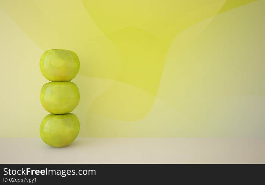 Green apples on a table