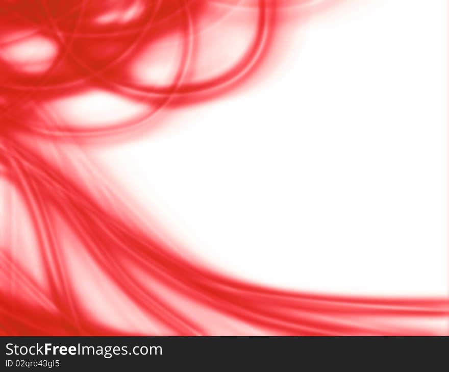 Curved lines of red light on white background. Curved lines of red light on white background.