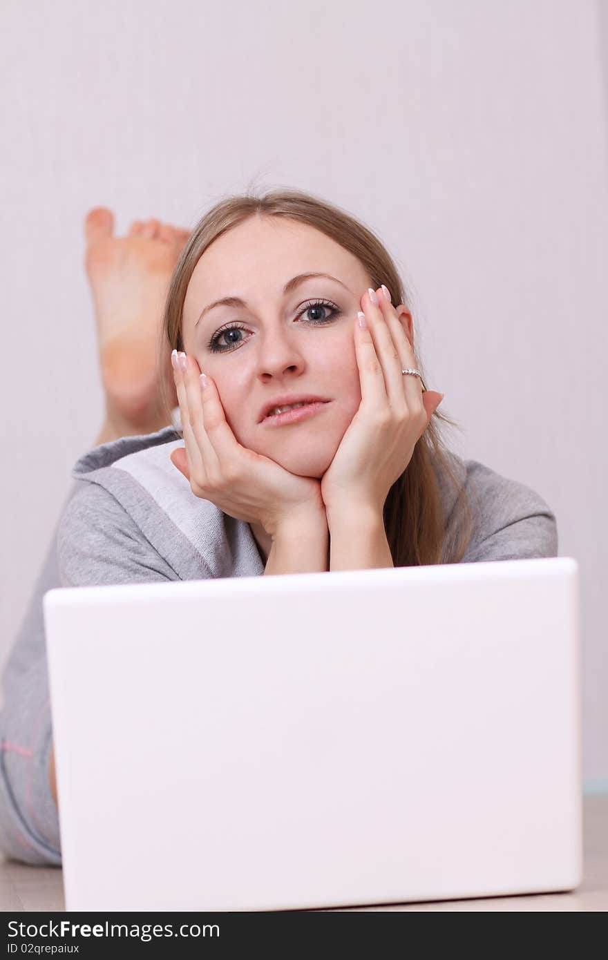 Young Woman Using A Laptop