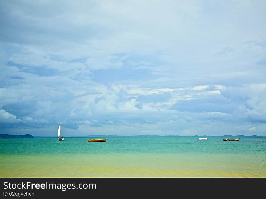 Spectacular sea view from Itaparica island, off the coast of Salvador, Brazil. Spectacular sea view from Itaparica island, off the coast of Salvador, Brazil