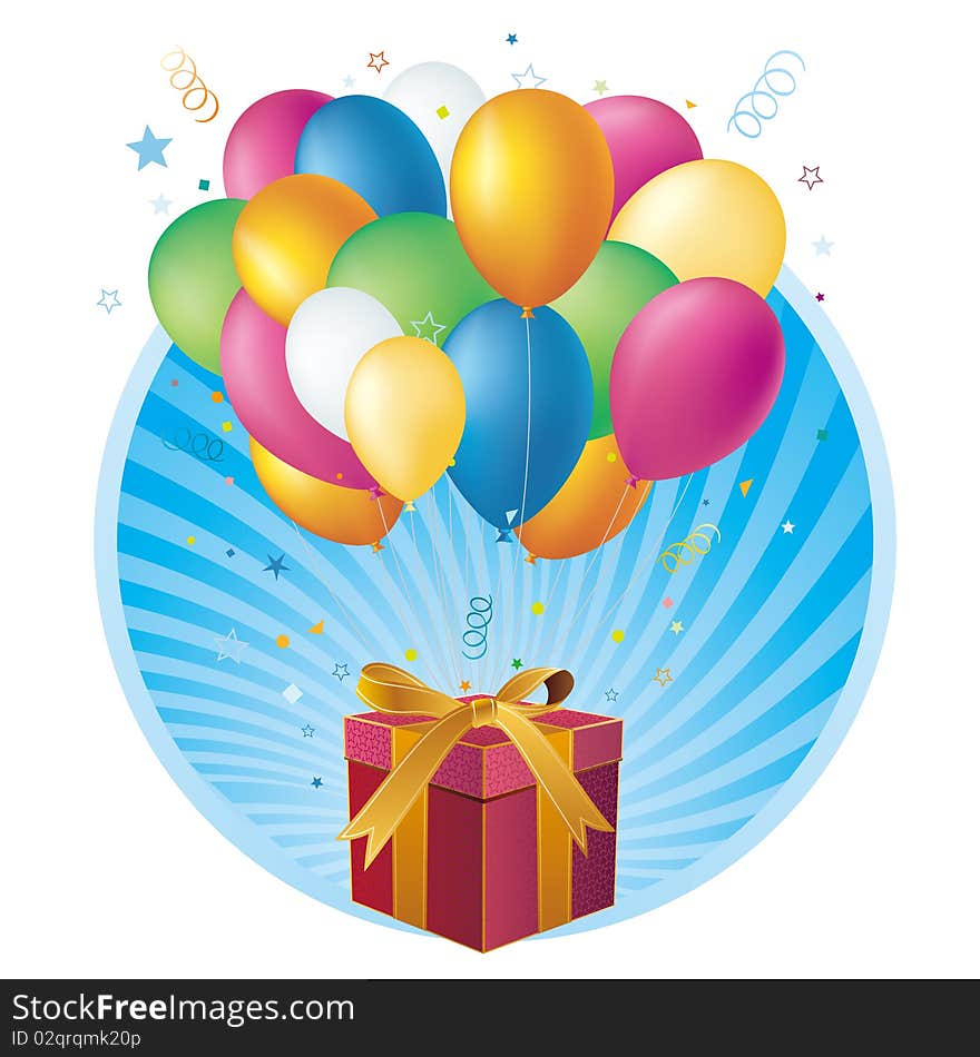 gift box and balloon