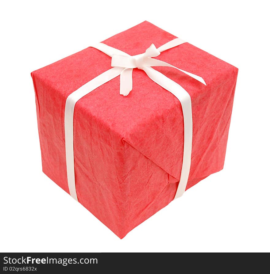 The single wrapping Christmas gift. The single wrapping Christmas gift