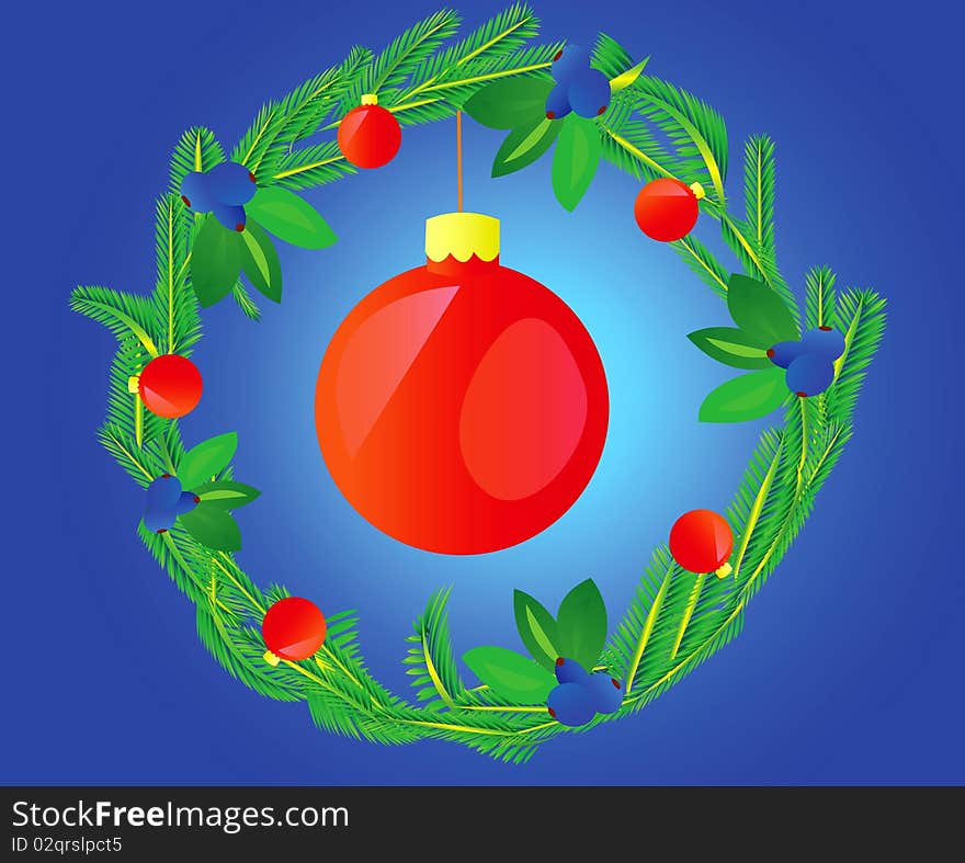 Wreath Decorated Varicoloured Ball