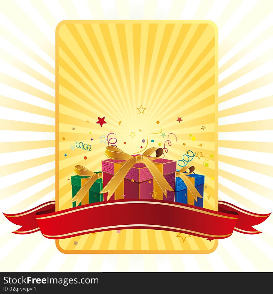 gift box and yellow background