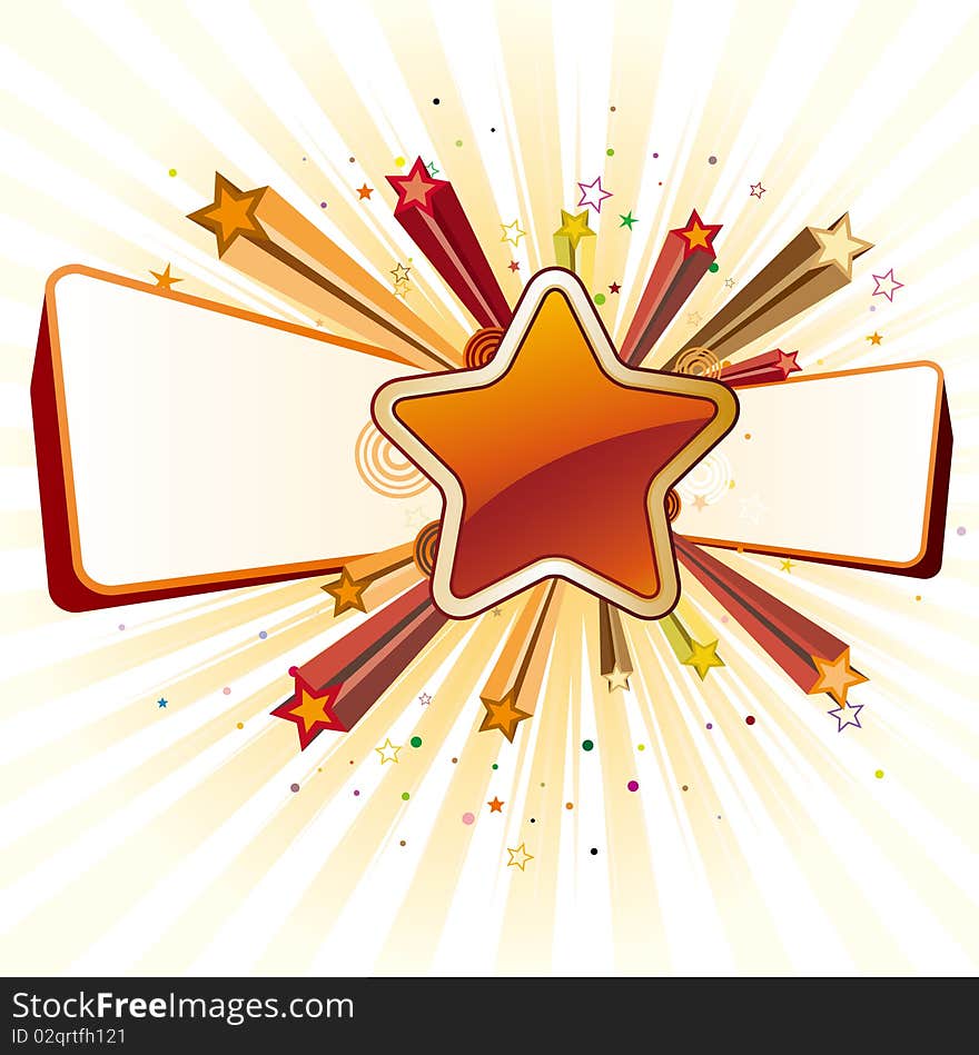 colorful explosion star and  border. colorful explosion star and  border