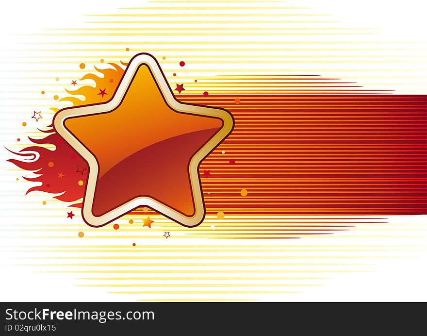 star and flame,abstract red background.  star and flame,abstract red background