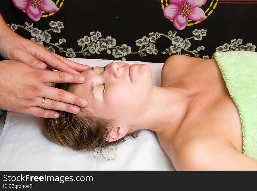 Macro of facial spa procedure