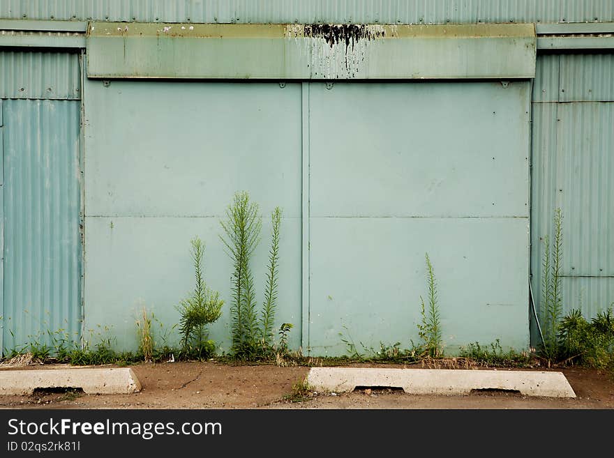 Large Door to an Abandoned Factory