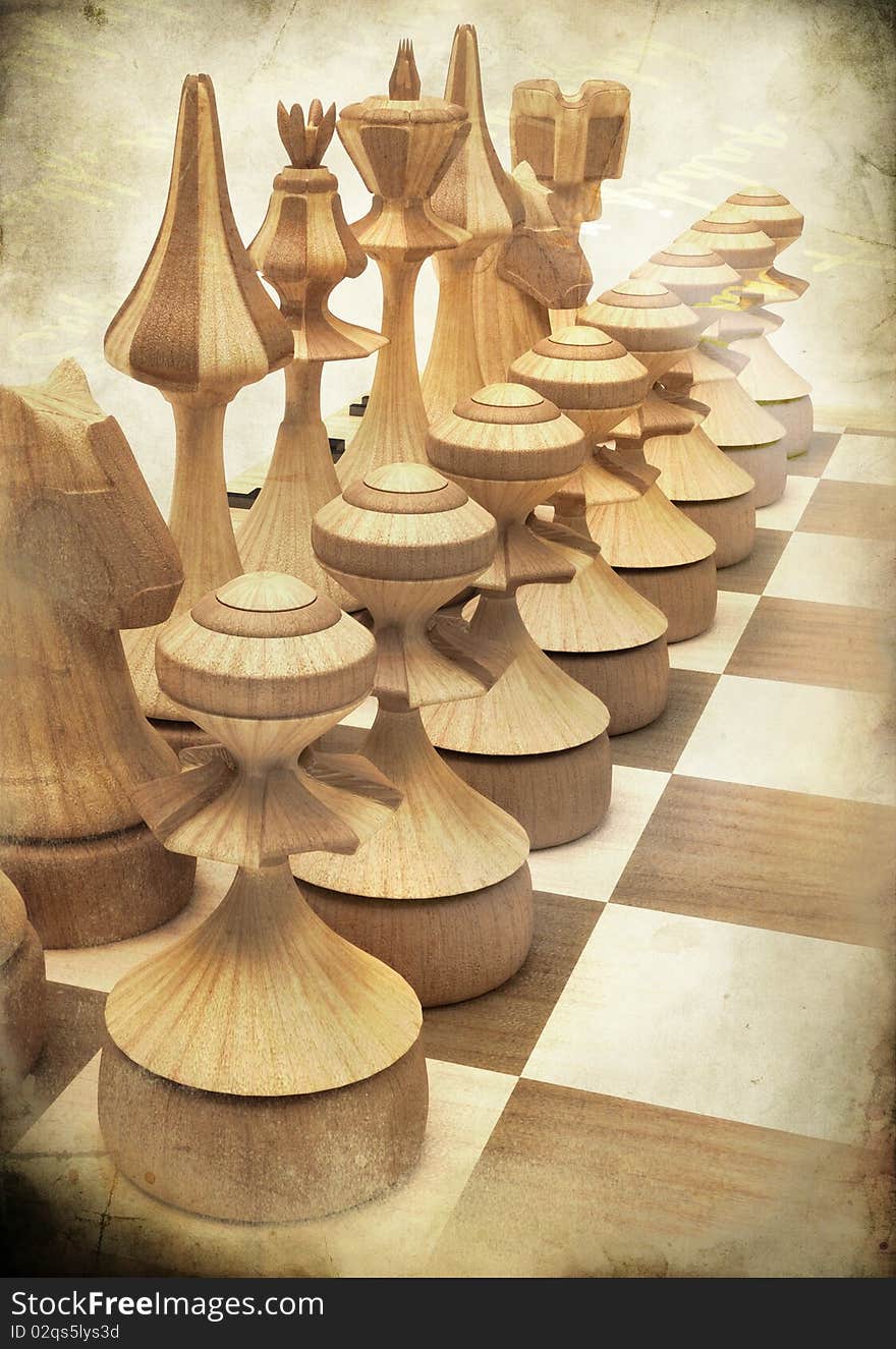 Chess - artwork in painting style