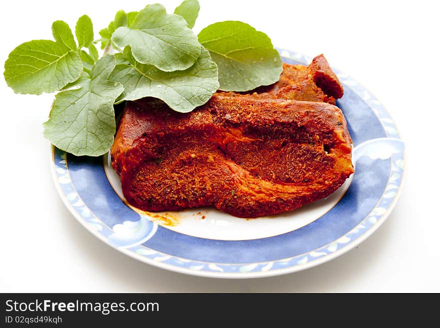 Steak With Leaves