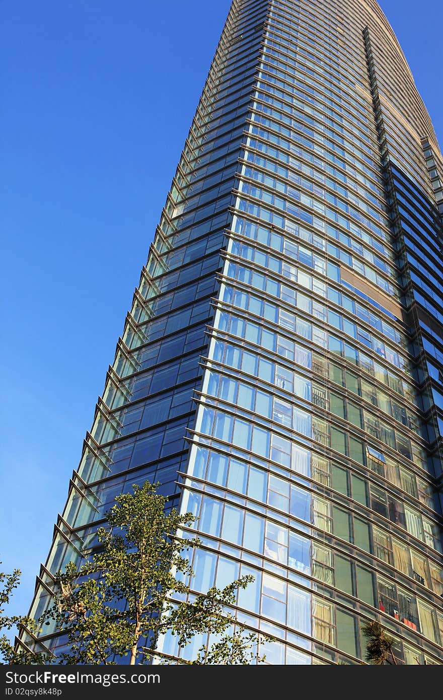 Office building with blue sky