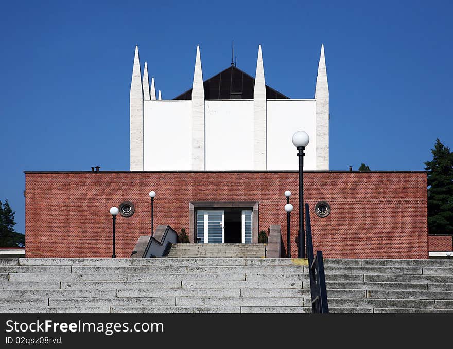 Building of crematorium near central graveyard in Brno