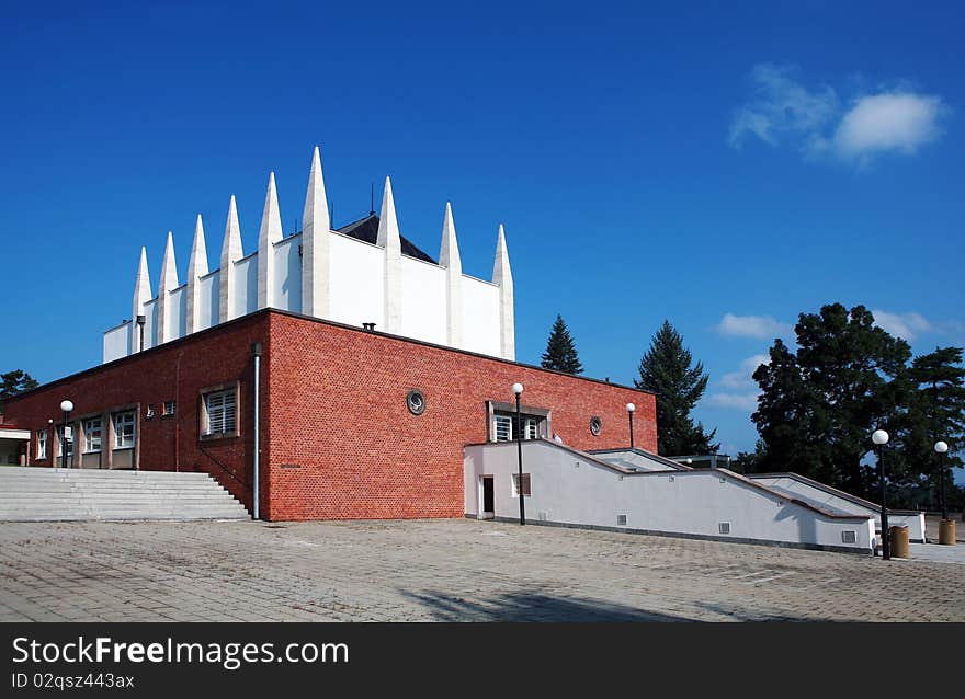 Building of crematorium near central graveyard in Brno