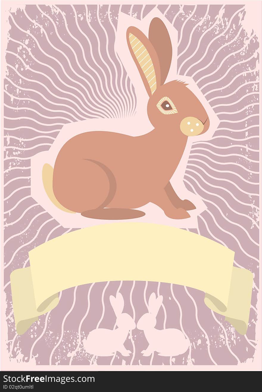 Vector vintage poster hare for text. Vector vintage poster hare for text
