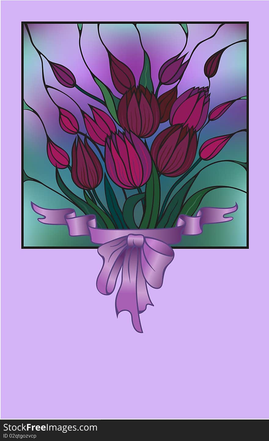 Vector card with bouquet of flowers