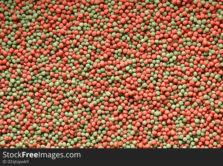 Texture of green and red fish food