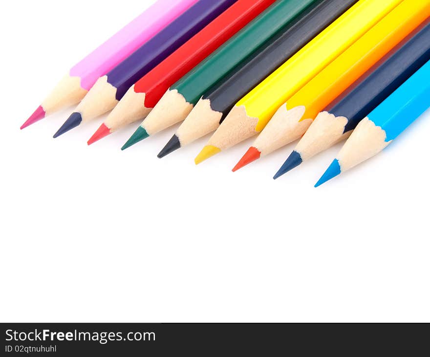 Pencils isolated on white background