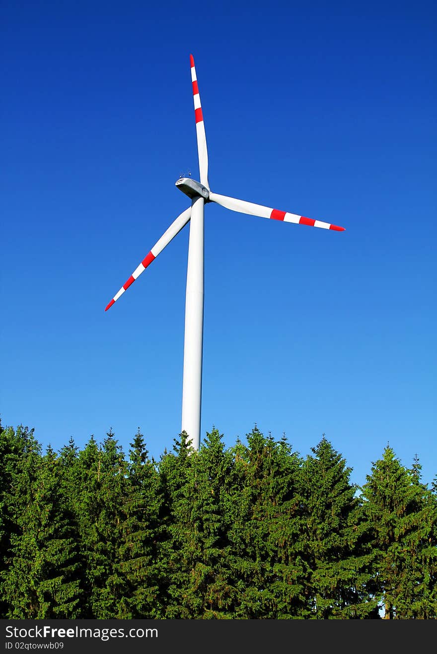 This is a wind turbine with sky