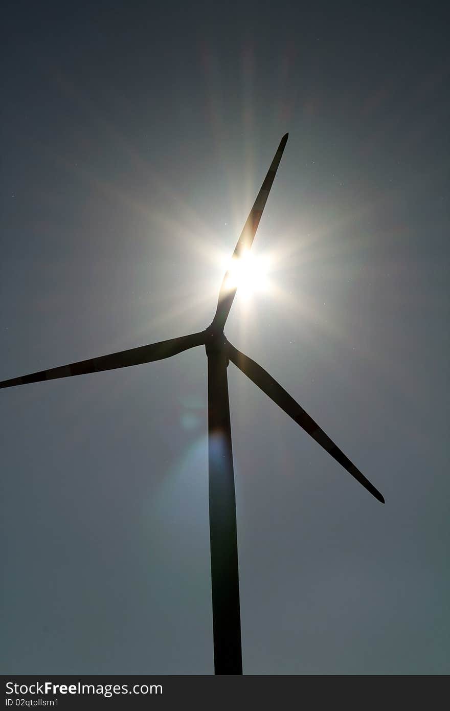 This is a wind turbine with sky