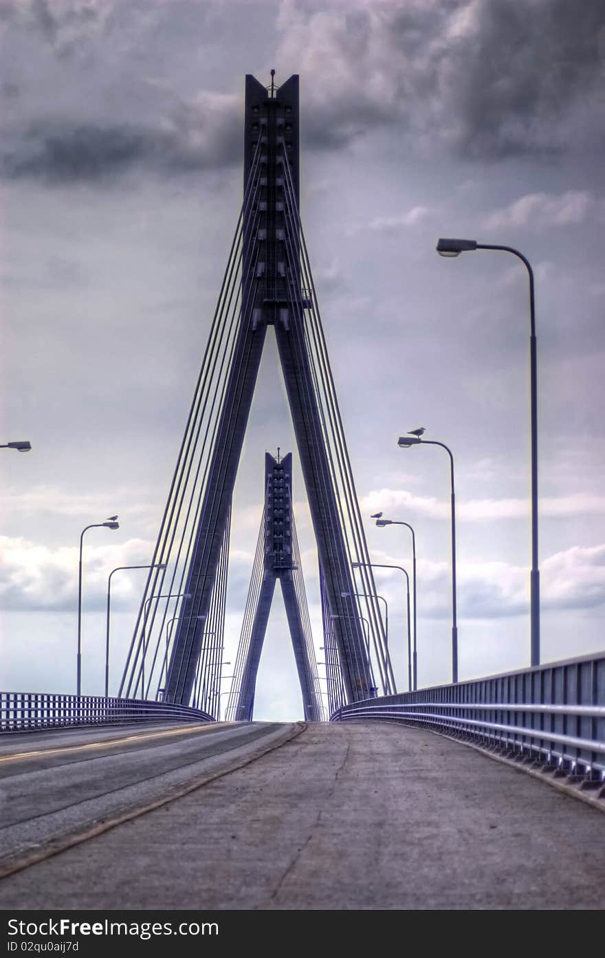 Climbing the Replot Bridge in Mustasaari, Finland. Climbing the Replot Bridge in Mustasaari, Finland.