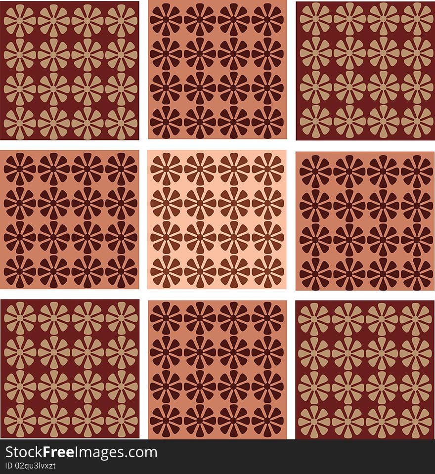 Seamless wallpaper with flower ornamentation